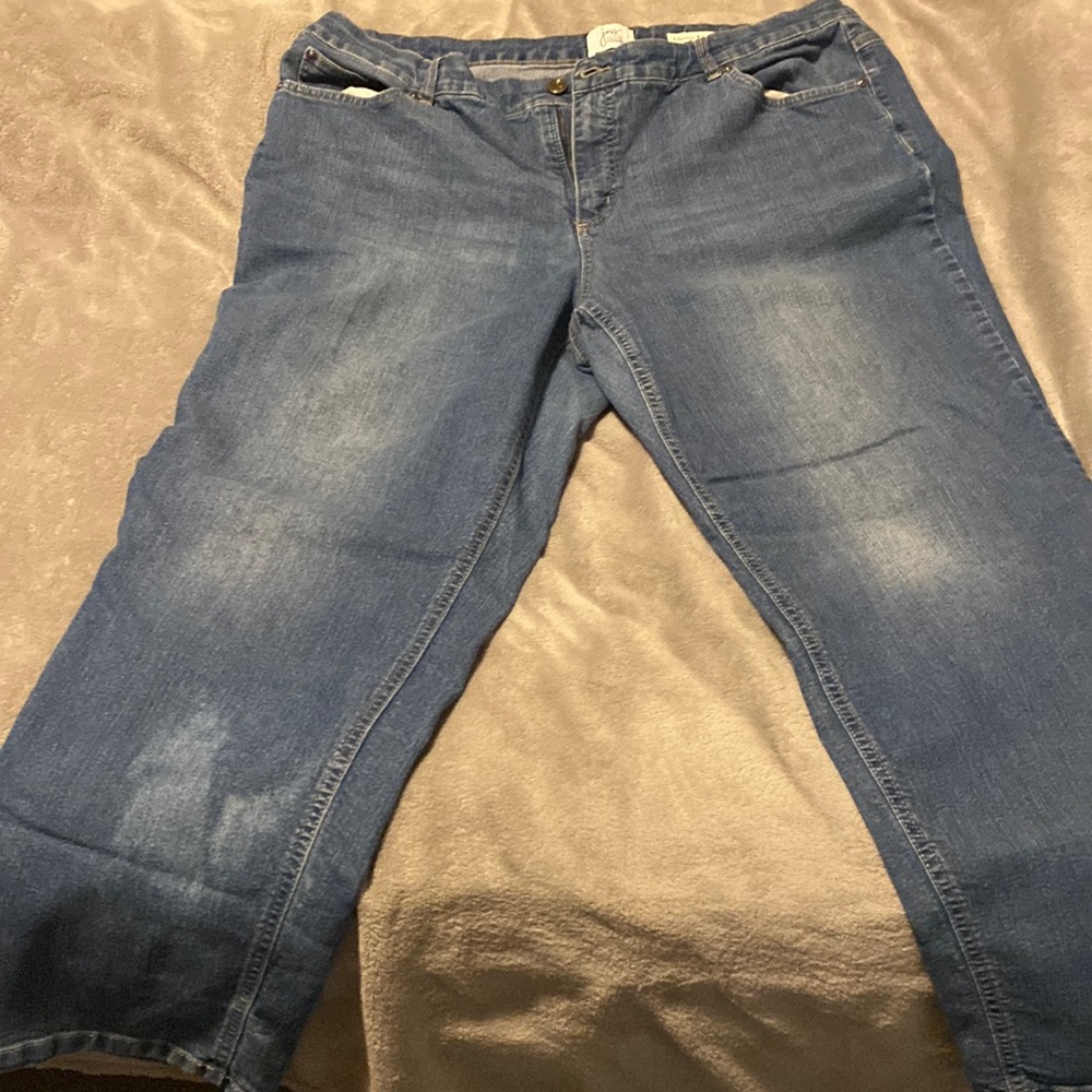 Jeans fair condition the top of the front legs are faded. How they were brought